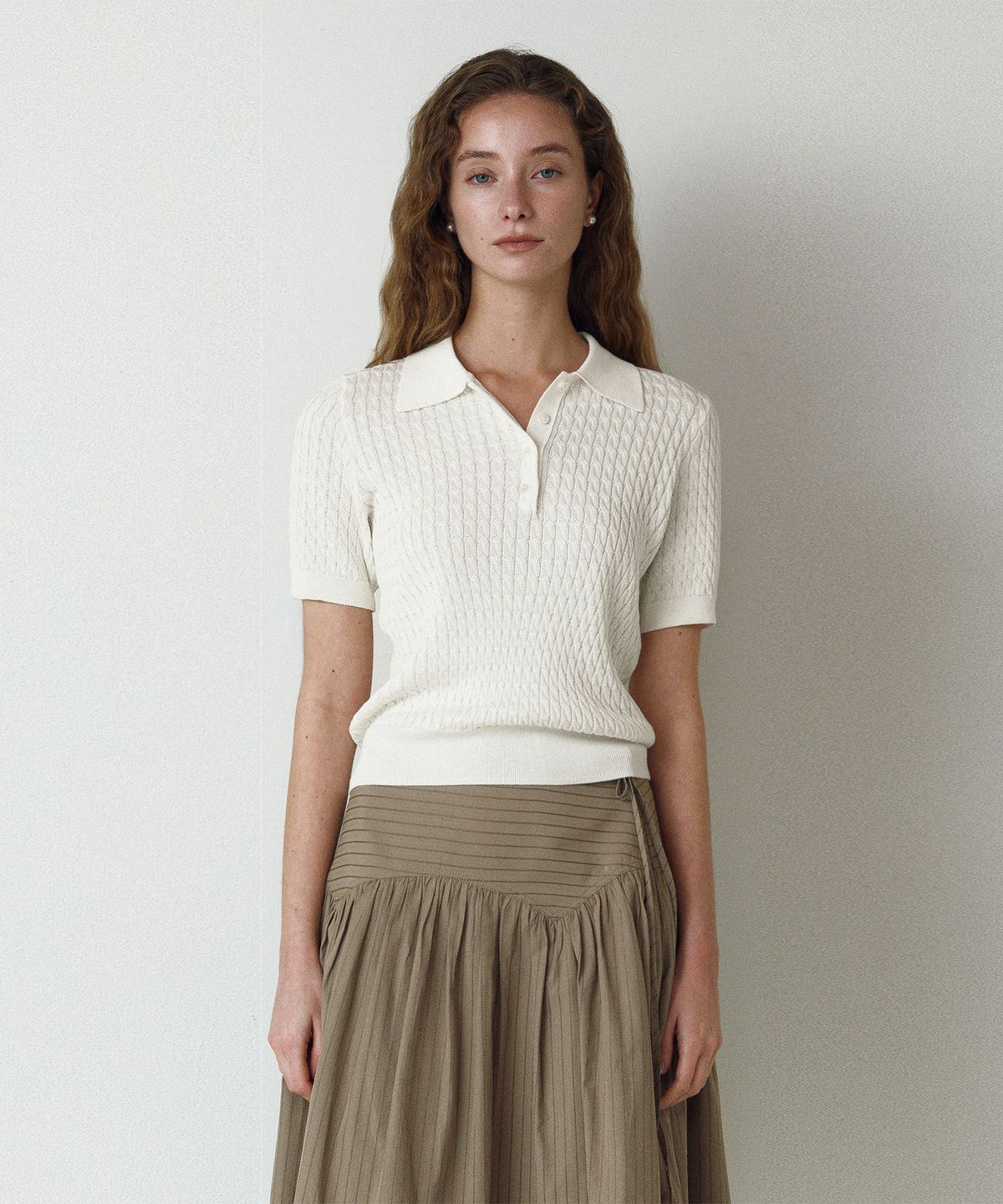 르네제이(RENEJ) Katarina Weave Collar Knit (3colors)