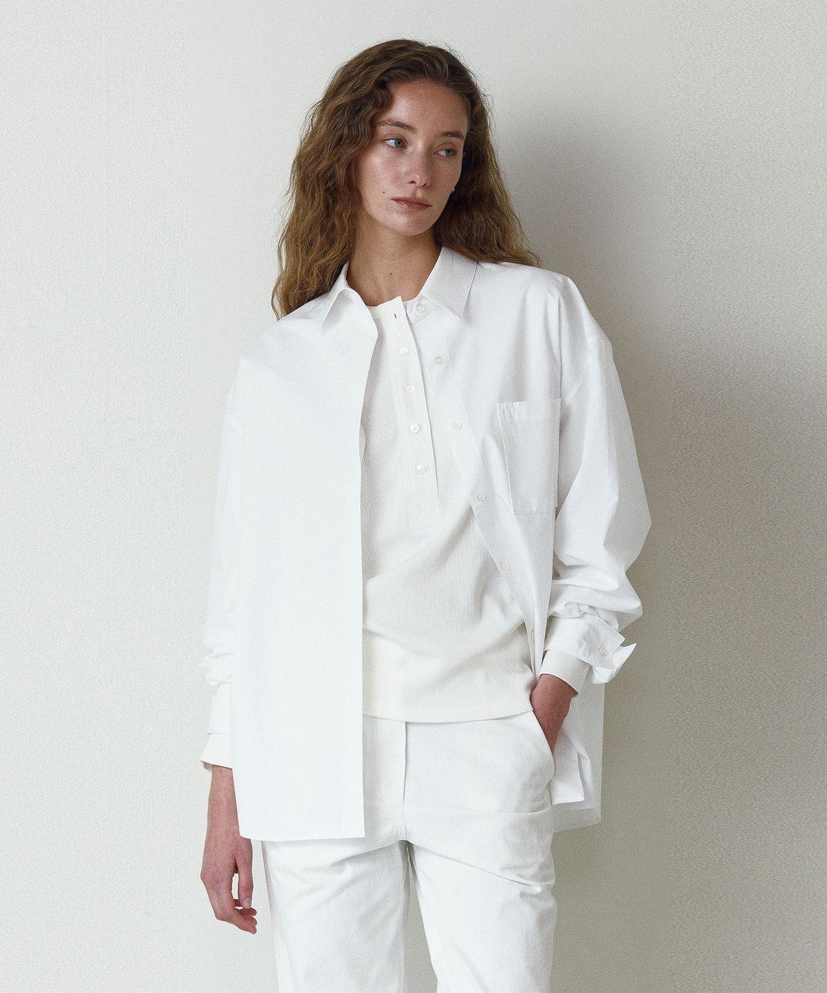 르네제이(RENEJ) Luminous Our Shirt-Ivory (4colors)