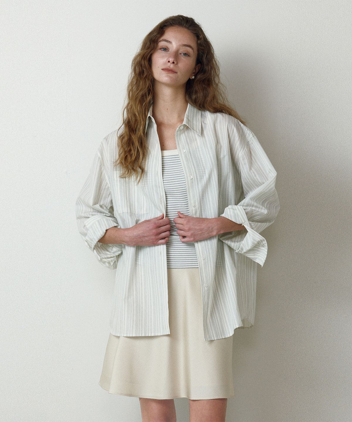 르네제이(RENEJ) Our Stripe Shirt-Cream (2colors)