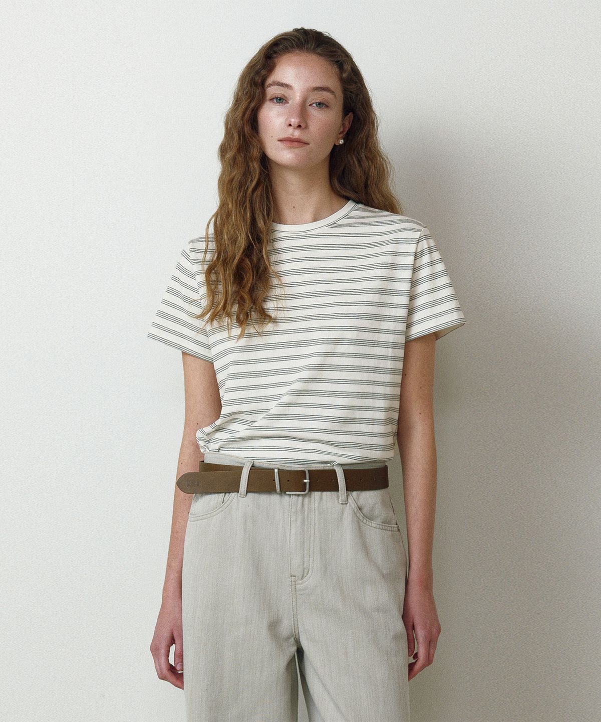 르네제이(RENEJ) Miu Stripe T-Shirt-Ivory (3colors)