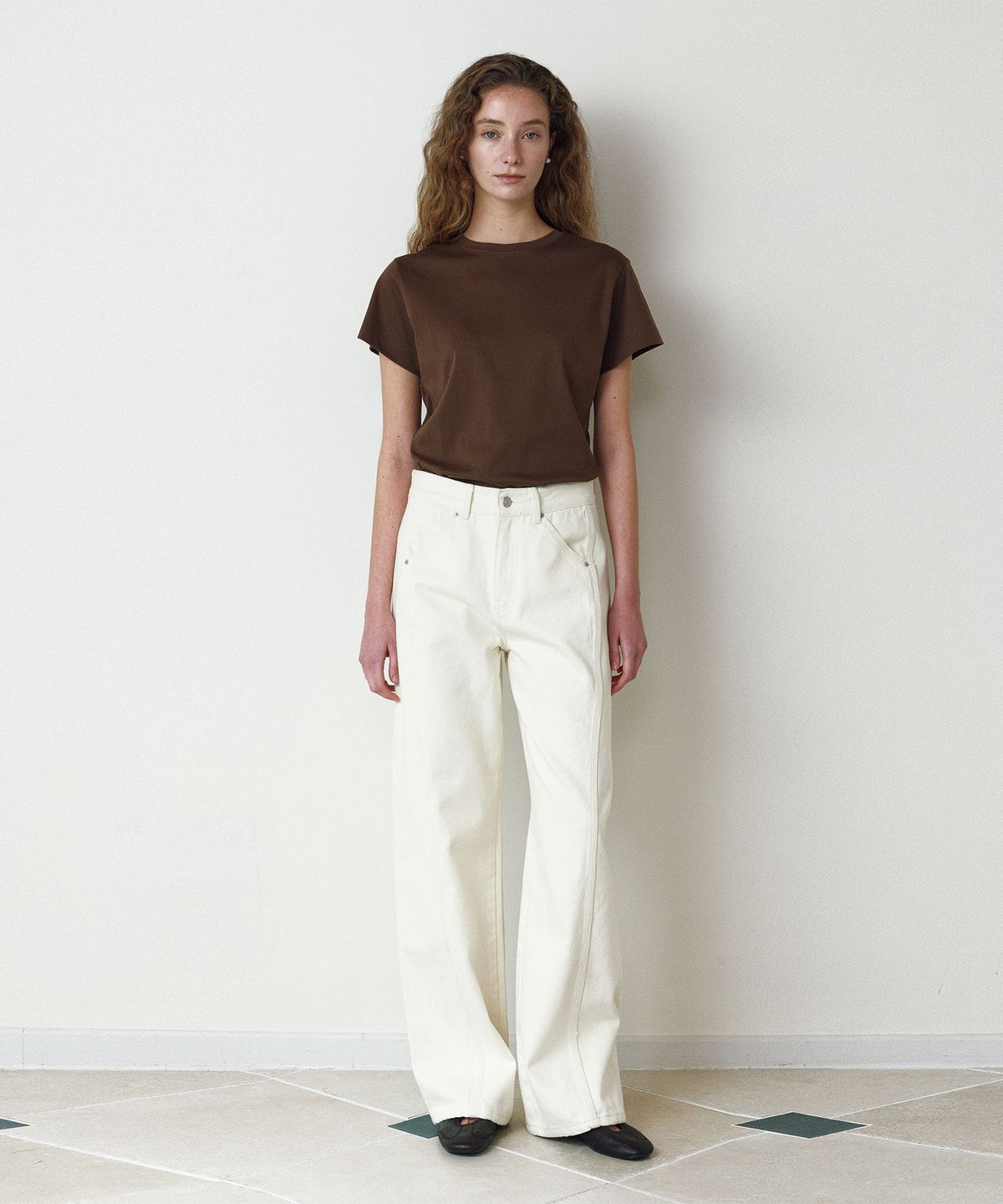 르네제이(RENEJ) Blanc New Denim Pants-Ivory (2color)