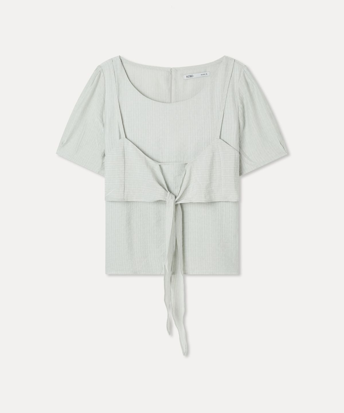 미쏘(MIXXO) 리본 레이어드 블라우스_MIWBWG917G
