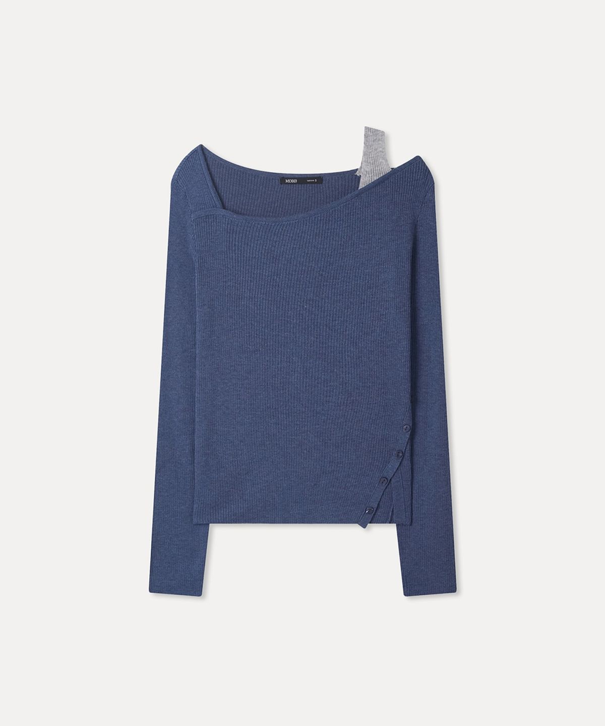 미쏘(MIXXO) 원숄더 레이어드 버튼 니트_MIWKAGT03T