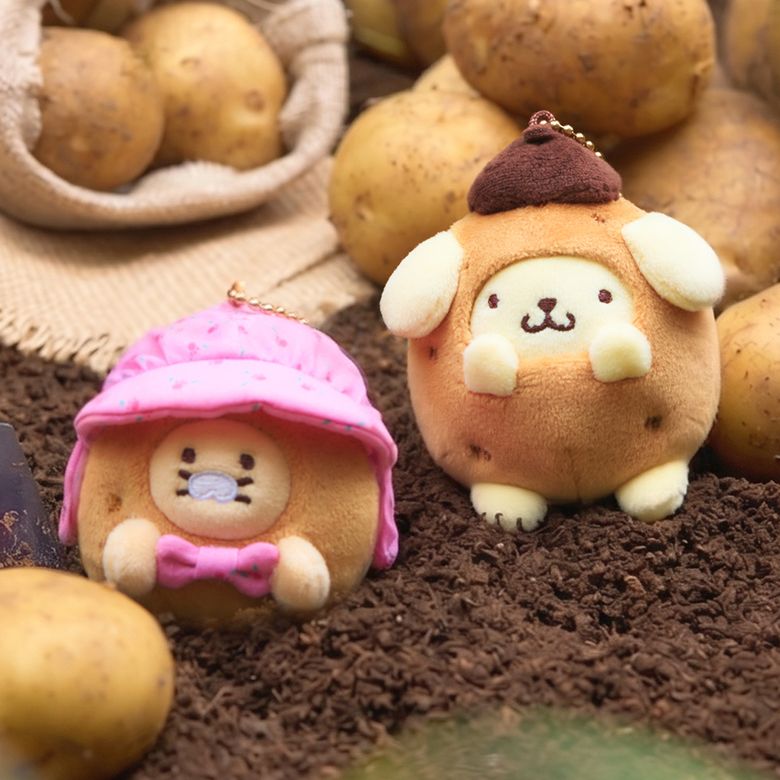 폼폼푸린X카카오프렌즈 감자 키링인형 세트_춘식이