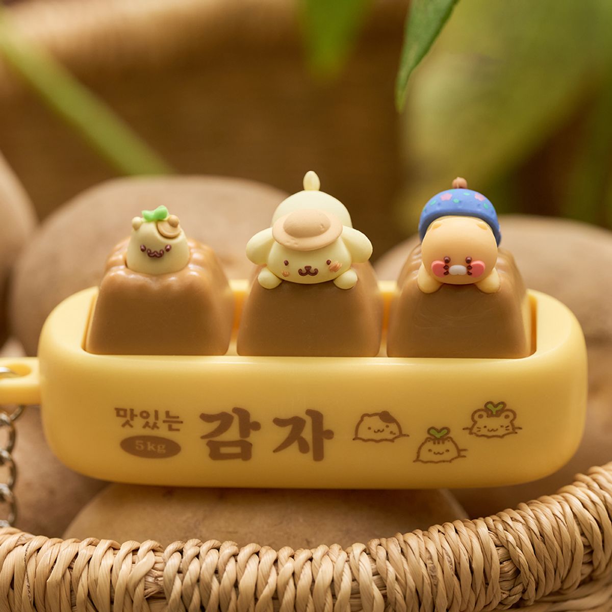카카오프렌즈(KAKAO FRIENDS) 폼폼푸린X카카오프렌즈 클릭커 키캡 피규어 키링_춘식이