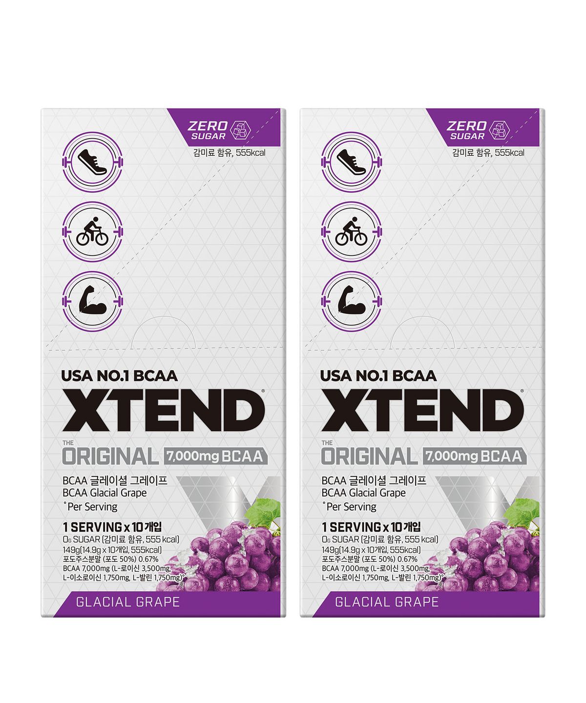 엑스텐드(XTEND) 엑스텐드 BCAA 7,000mg 포도맛 10서빙 X2세트