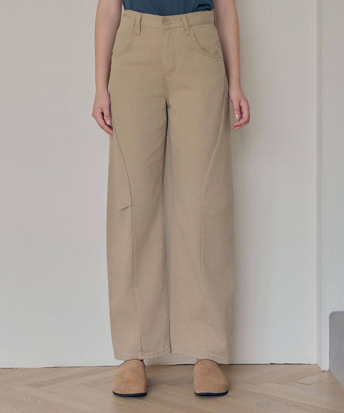 슬로우롤리(SLOWLOLLI) Curve wide pants_3 Colors