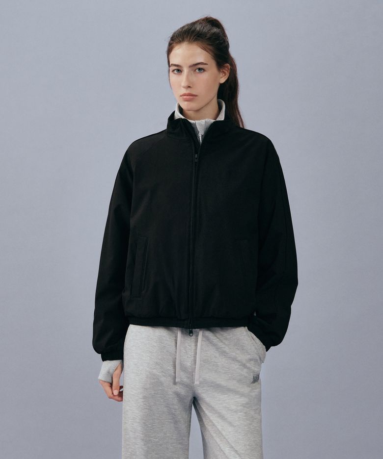 MARITHE SPORT UTILITY HIGH NECK PIPING WINDBREAKER black