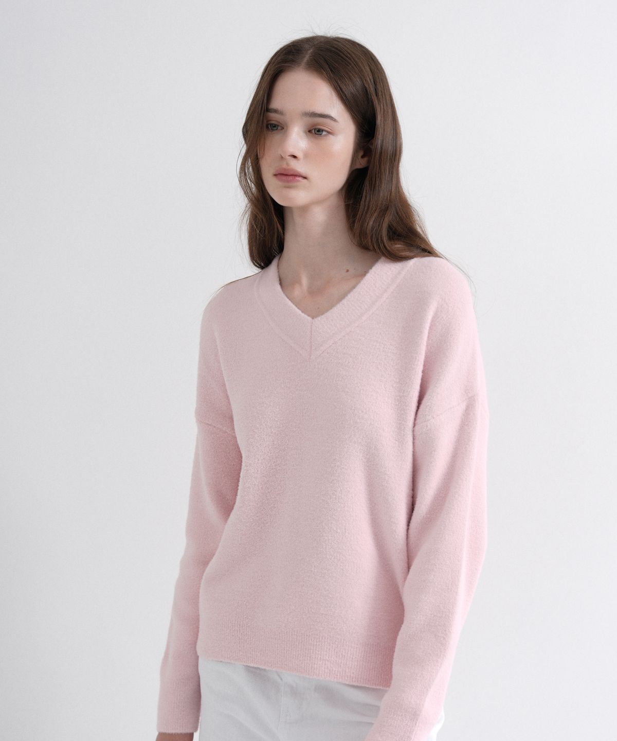 블레티(VLETI) V-neck Reverse Knit (light pink)