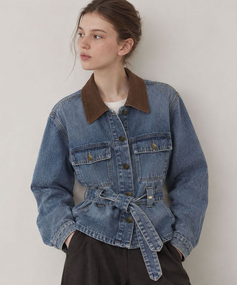 [5차] Belted denim jacket_2 Colors