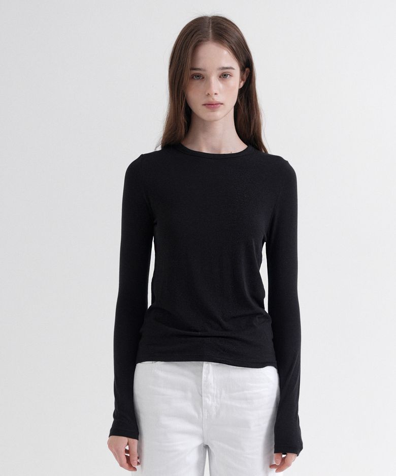 Essential Round Slim T-Shirt (black)