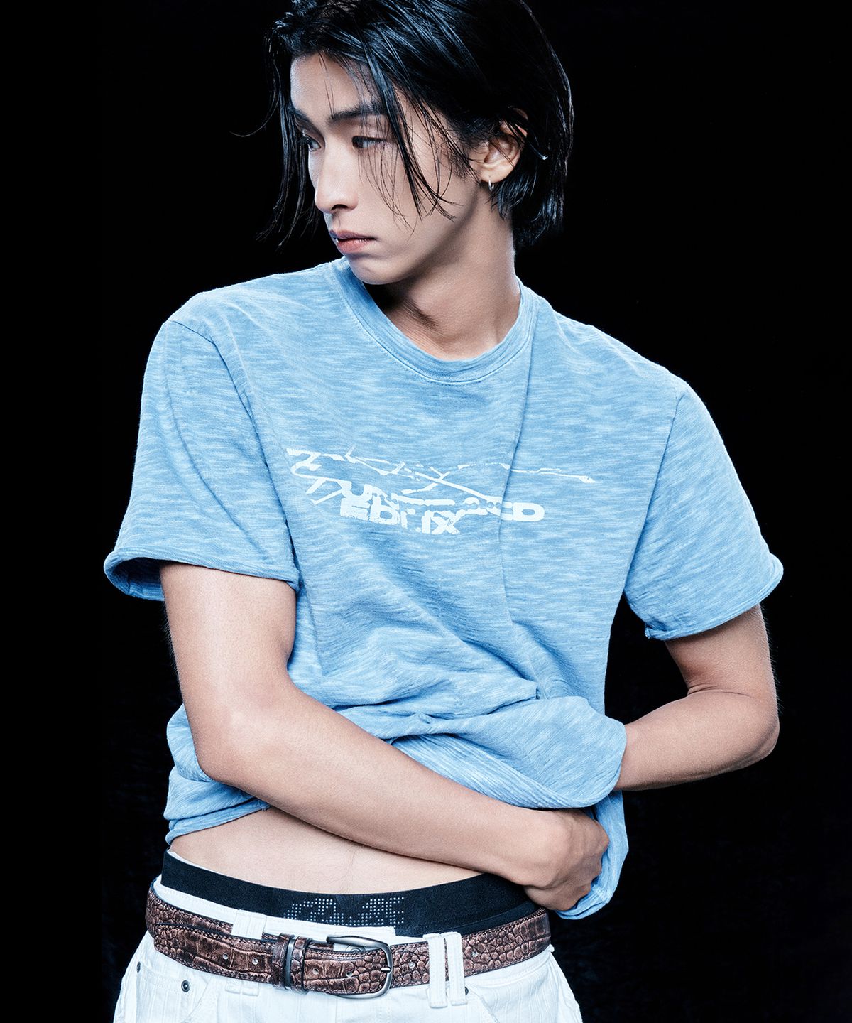 엔드릭스(EDLIX) Trace Raw Slub T-Shirt (Sky Blue)
