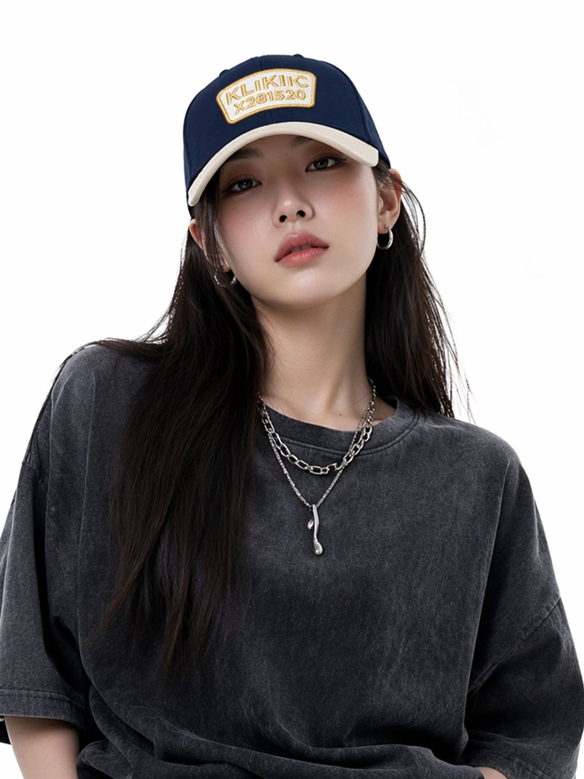 클리킥(KLIKIIC) 하드 캡 베이직 라인 크림&네이비 HBC-CND