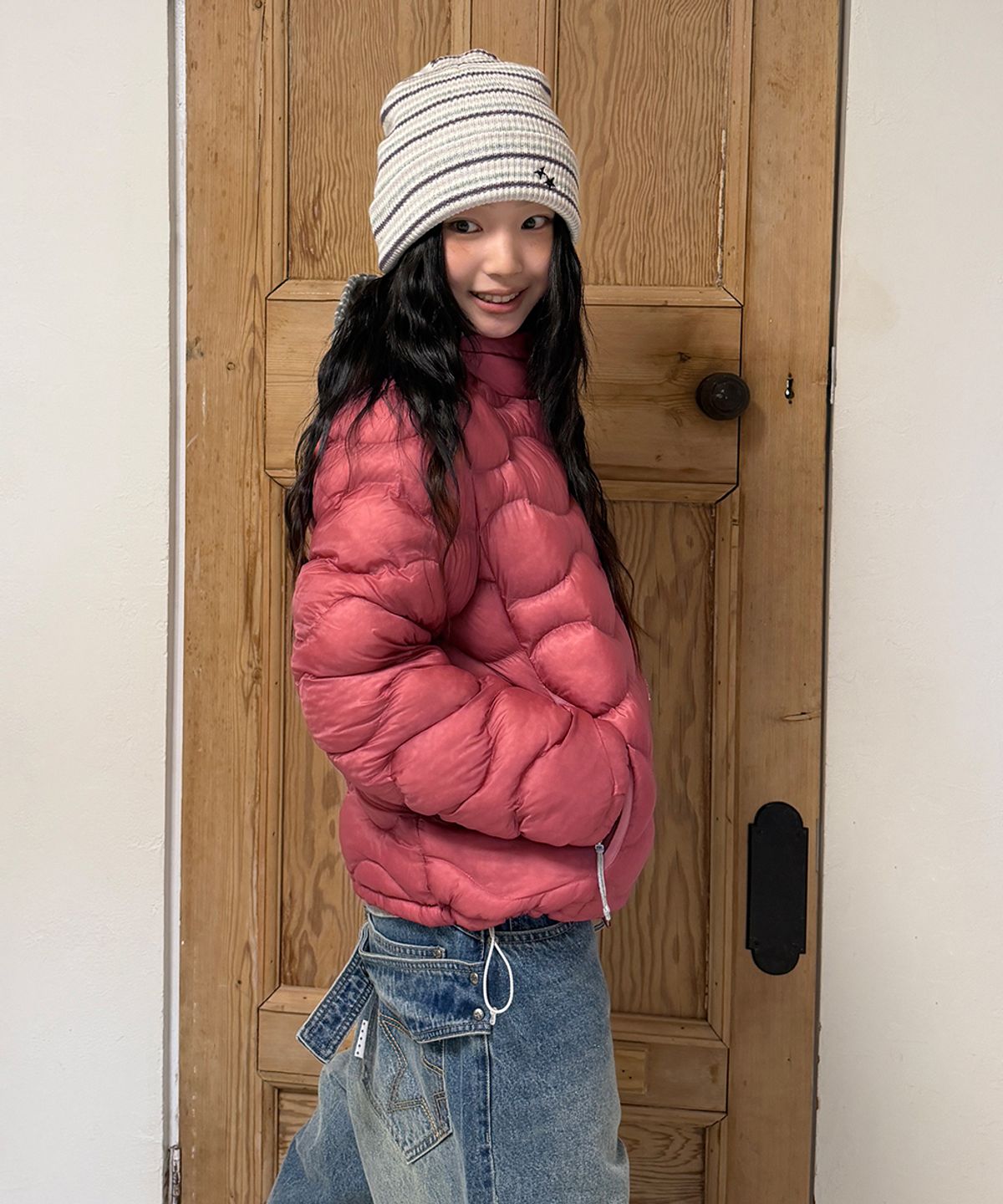 카비시(CAVISH) SOFT AIR HIGH-NECK PADDED JACKET PINK(CV2GFUB902A)