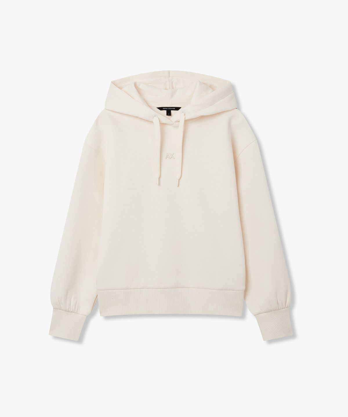 아르마니 익스체인지(ARMANI EXCHANGE) 여성 프론트 로고 본디드 후디 _크림_A426131503
