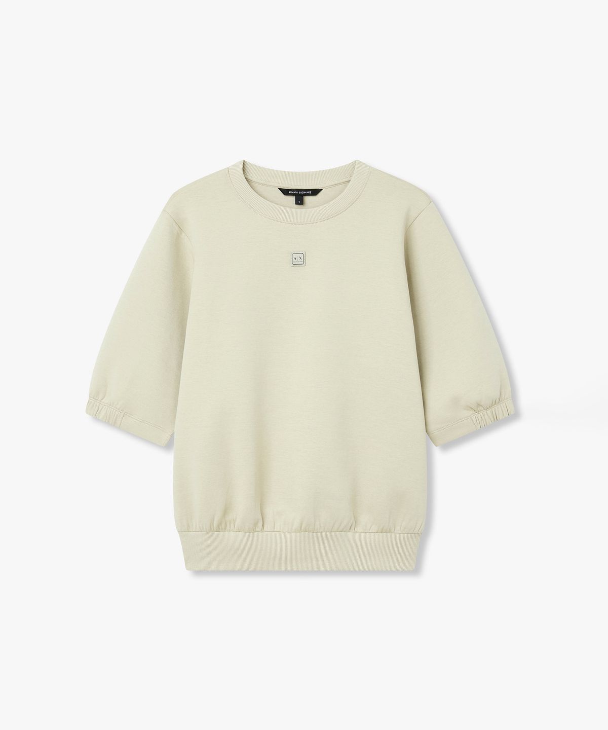아르마니 익스체인지(ARMANI EXCHANGE) 여성 스트레치 숏 슬리브 스웨트셔츠 _베이지_A426131506