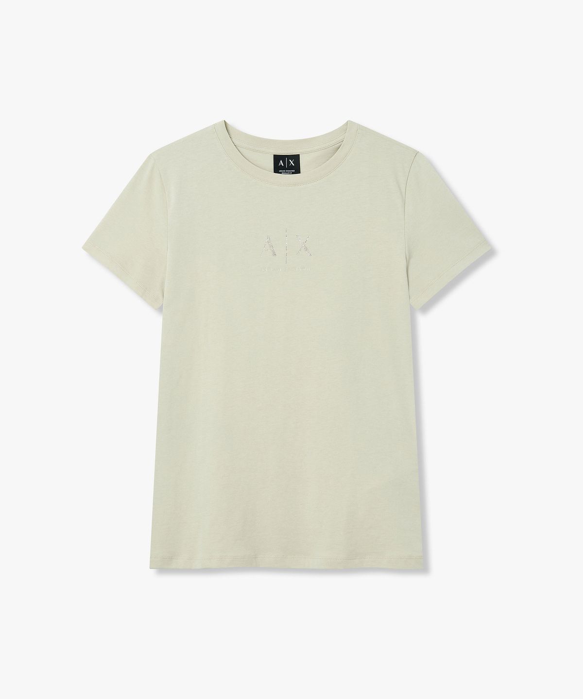아르마니 익스체인지(ARMANI EXCHANGE) 여성 핫픽스 로고 크루넥 티셔츠 _라이트 그린_A426130503