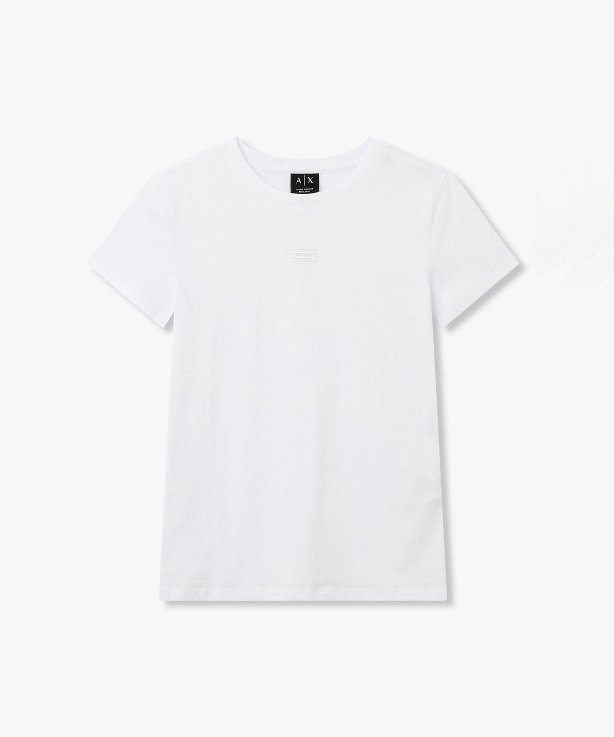 아르마니 익스체인지(ARMANI EXCHANGE) 여성 로고 라벨 크루넥 티셔츠 _화이트_A426130514