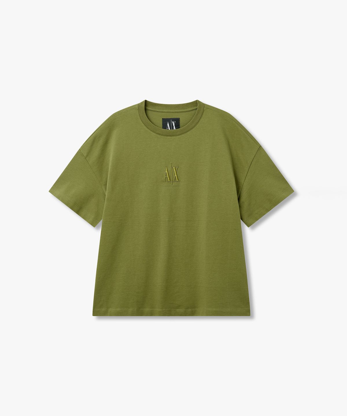 아르마니 익스체인지(ARMANI EXCHANGE) 여성 엠보 AX 로고 티셔츠 _그린_A426130501
