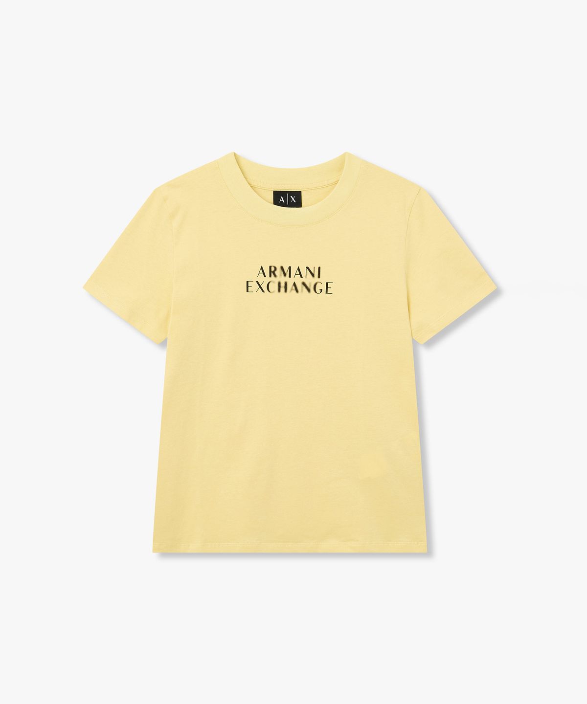 아르마니 익스체인지(ARMANI EXCHANGE) 여성 로고 디테일 크루넥 티셔츠 _옐로우_A426130516