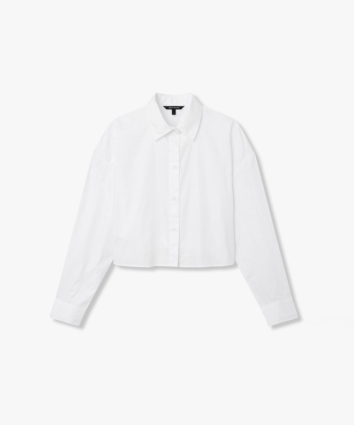 아르마니 익스체인지(ARMANI EXCHANGE) 여성 백 밴딩 크롭트 셔츠 _화이트_A426120503