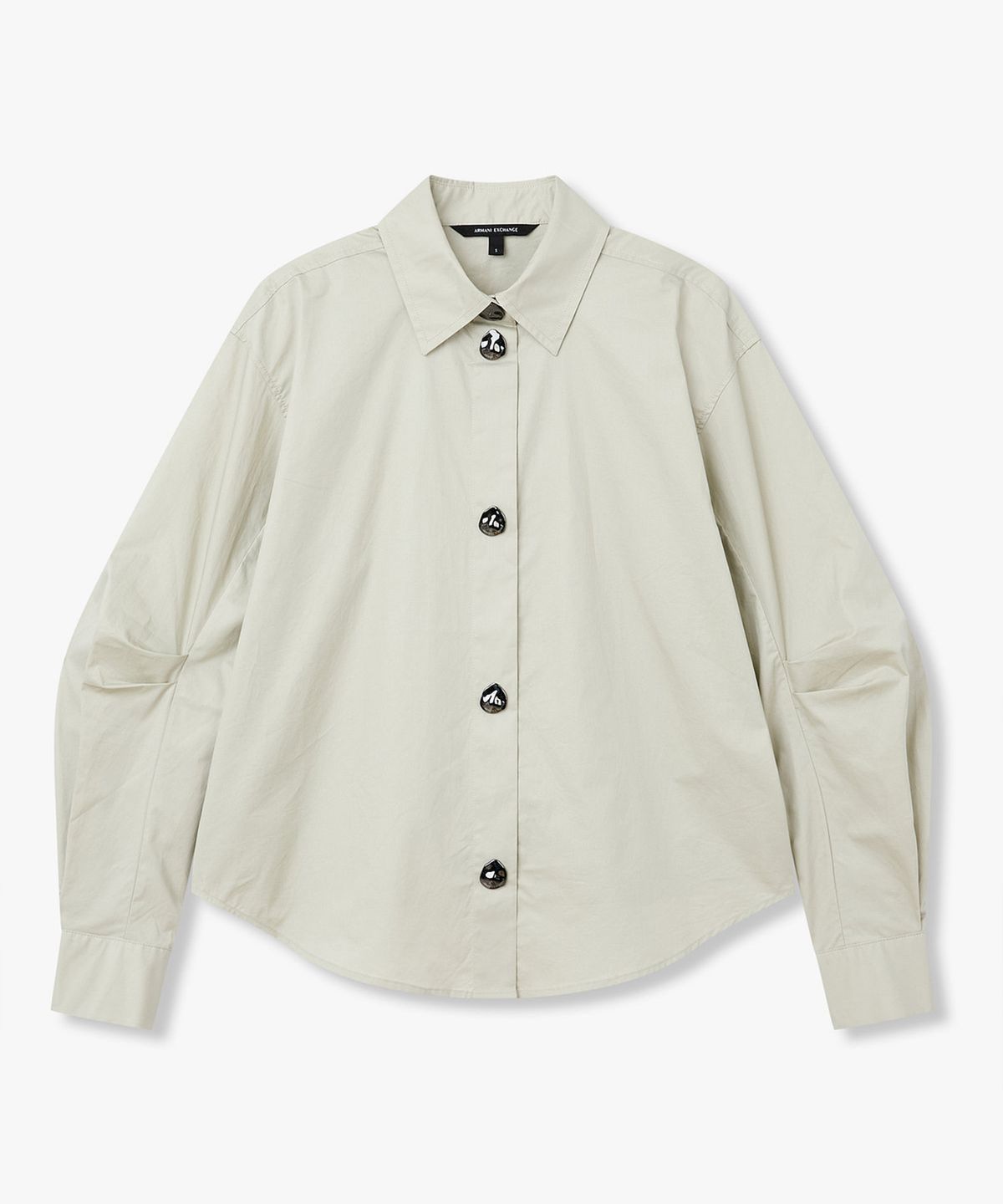 아르마니 익스체인지(ARMANI EXCHANGE) 여성 핀턱 슬리브 디테일 코튼 셔츠 _베이지_A426120506
