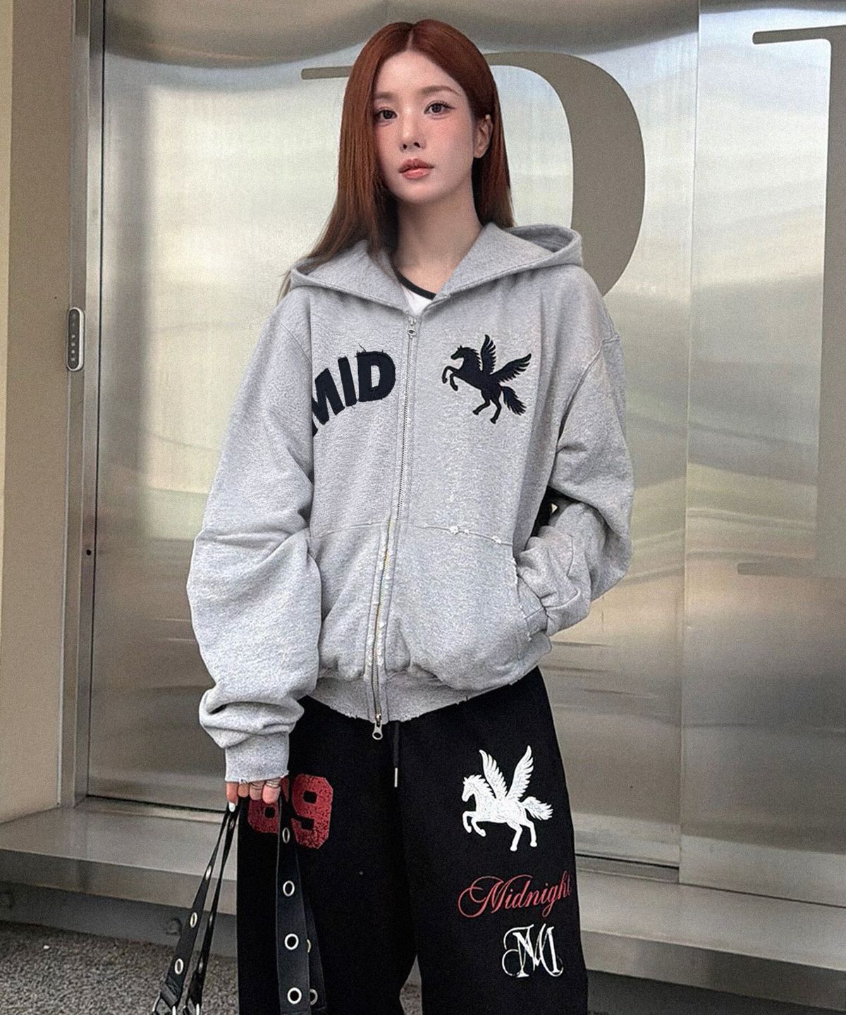 미드나잇 무브(MIDNIGHT MOVE) mid horse zip up (grey)