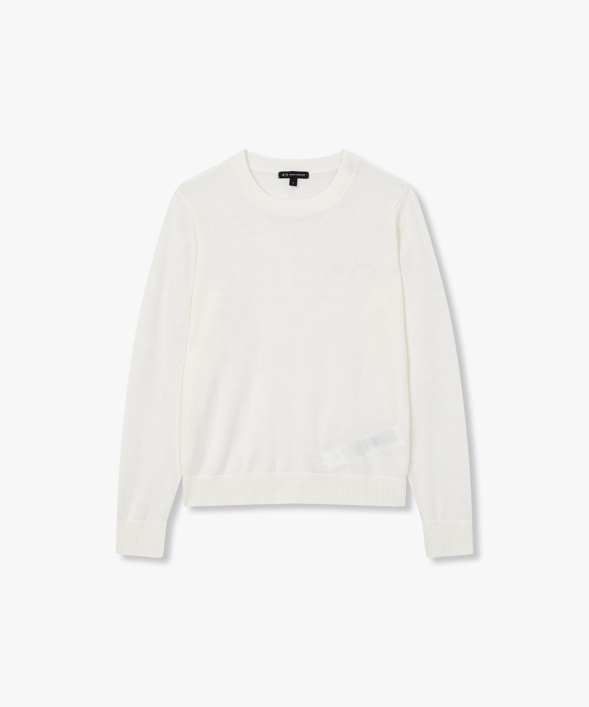 아르마니 익스체인지(ARMANI EXCHANGE) 여성 스몰 로고 크루넥 풀오버 _크림_A424332511