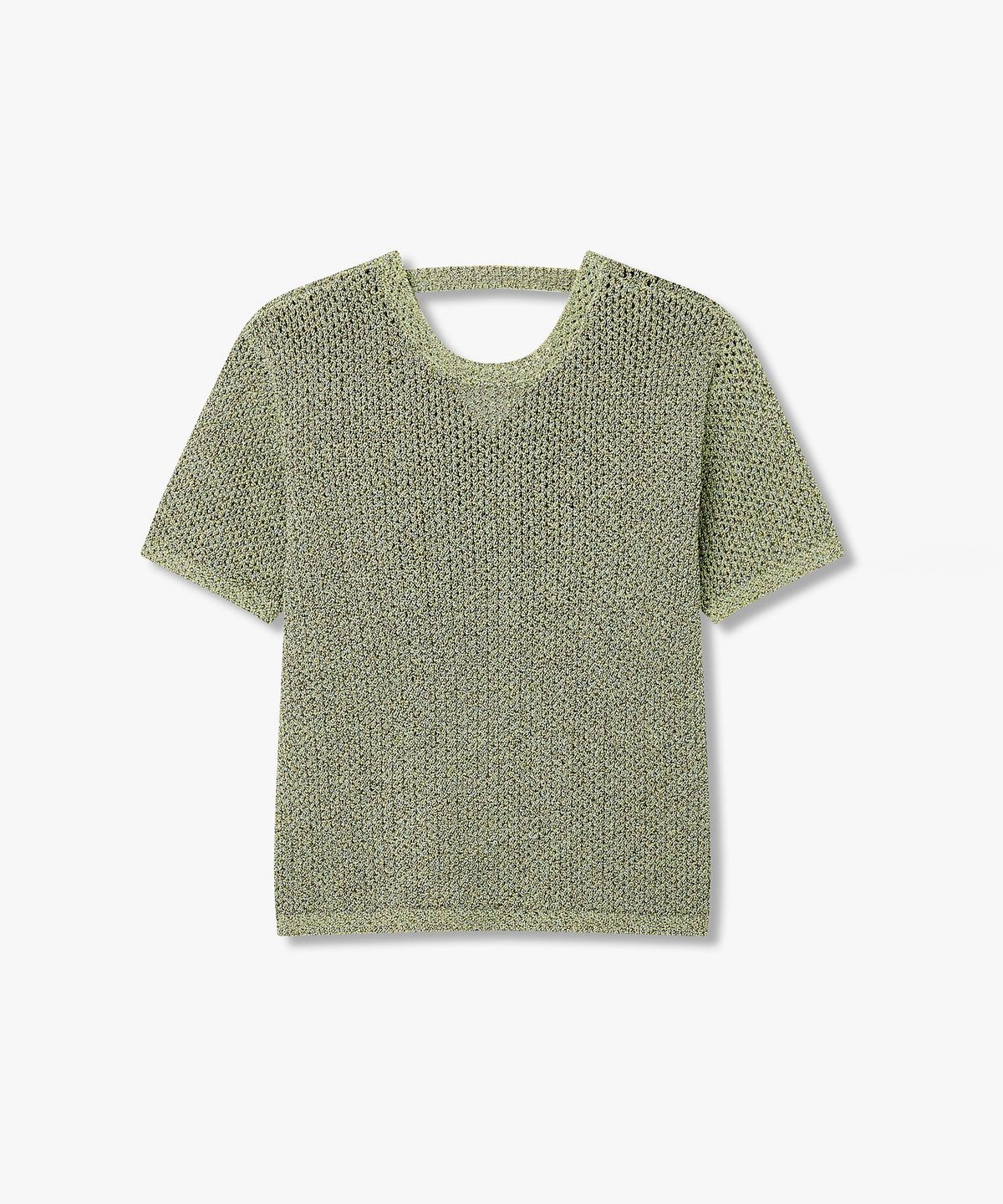 아르마니 익스체인지(ARMANI EXCHANGE) 여성 백 스트랩 메탈릭 풀오버 _그린_A426132507