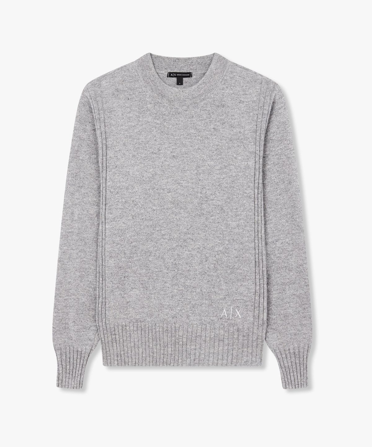 아르마니 익스체인지(ARMANI EXCHANGE) 여성 메탈릭 크루넥 니트 풀오버 _그레이_A425332510