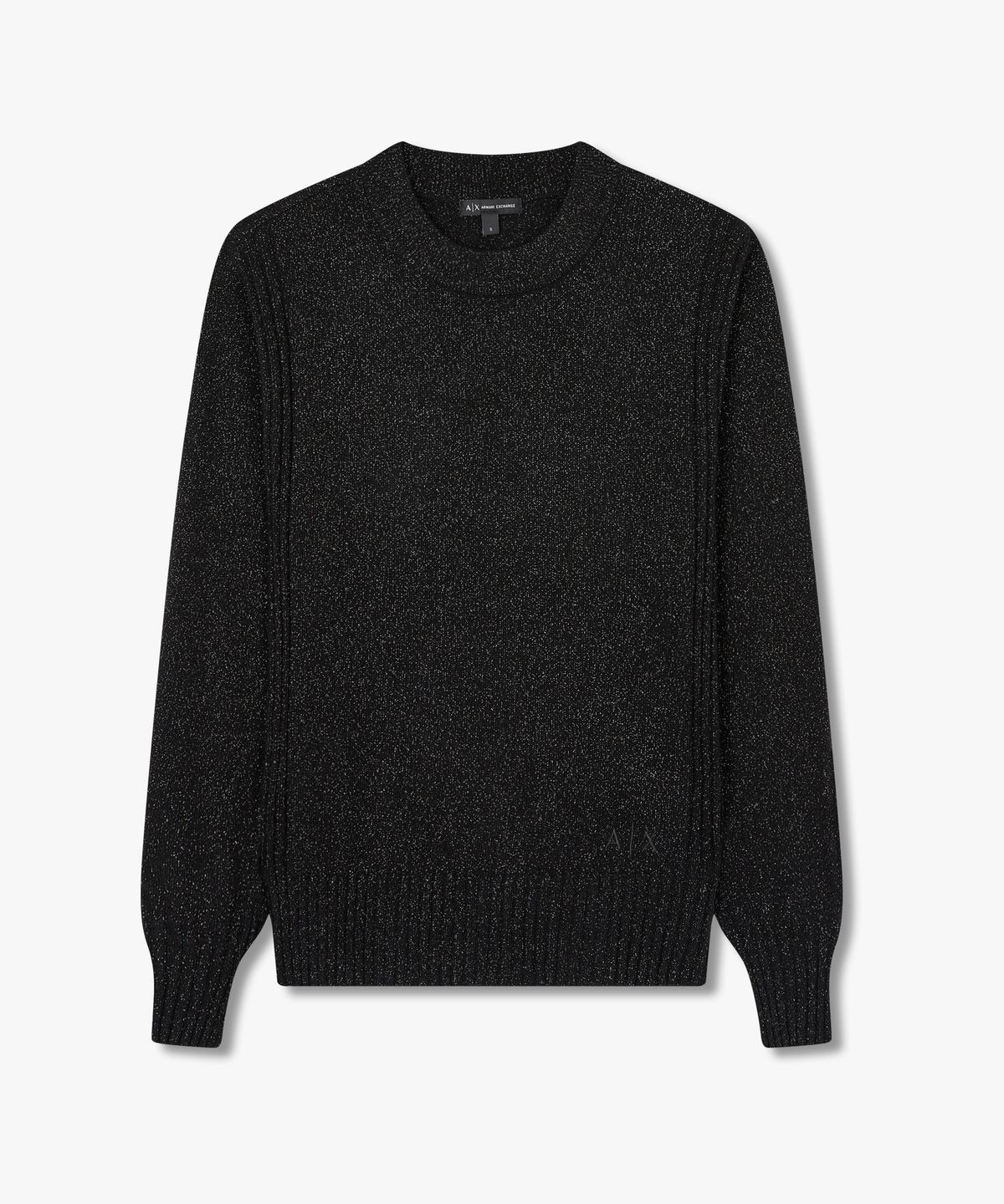아르마니 익스체인지(ARMANI EXCHANGE) 여성 메탈릭 크루넥 니트 풀오버 _블랙_A425332511