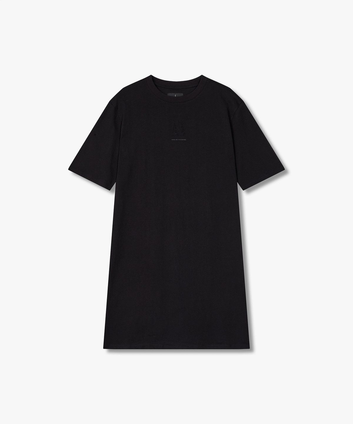 아르마니 익스체인지(ARMANI EXCHANGE) 여성 핫픽스 로고 숏 슬리브 드레스 _블랙_A425121505