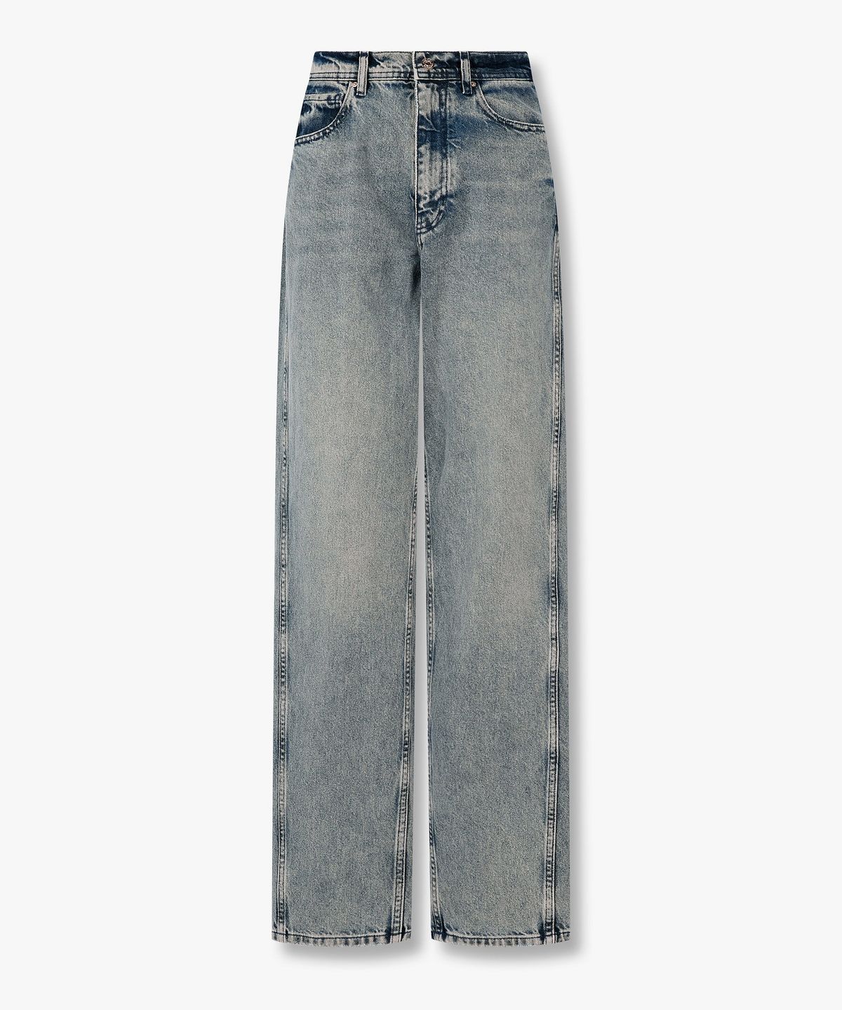 아르마니 익스체인지(ARMANI EXCHANGE) 여성 슬라우치 백 버클 로우라이즈 진 _블루_A426140508