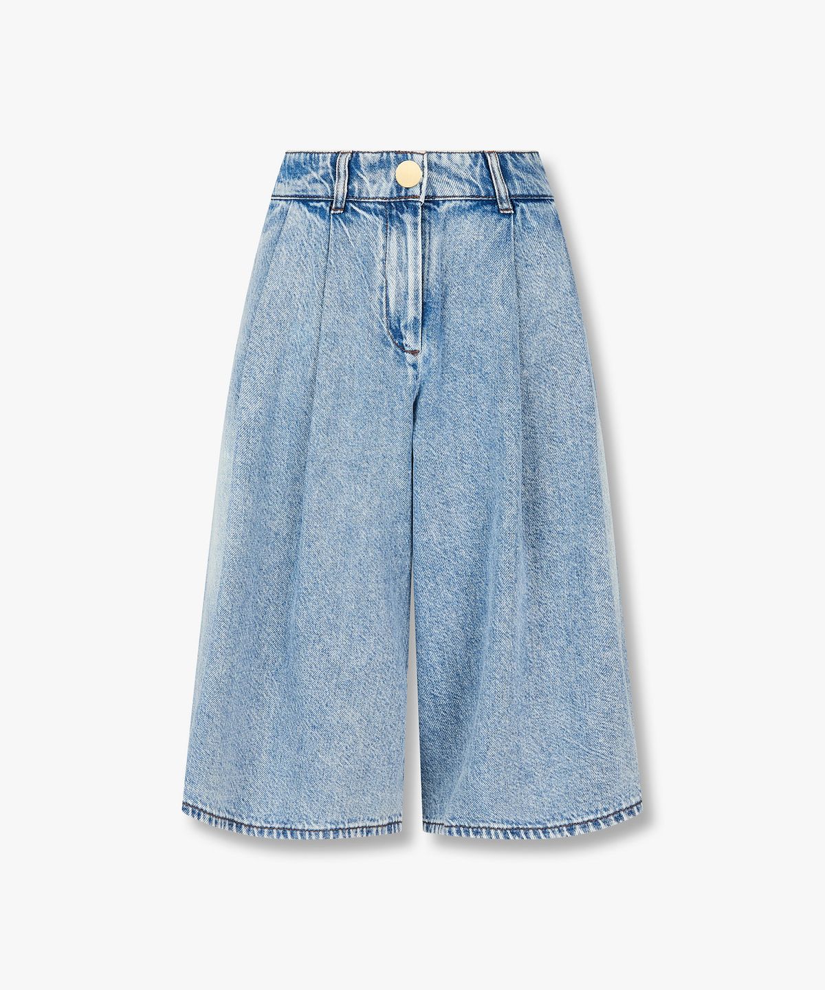 아르마니 익스체인지(ARMANI EXCHANGE) 여성 투 턱 플리티드 데님 쇼츠 _블루_A426140509