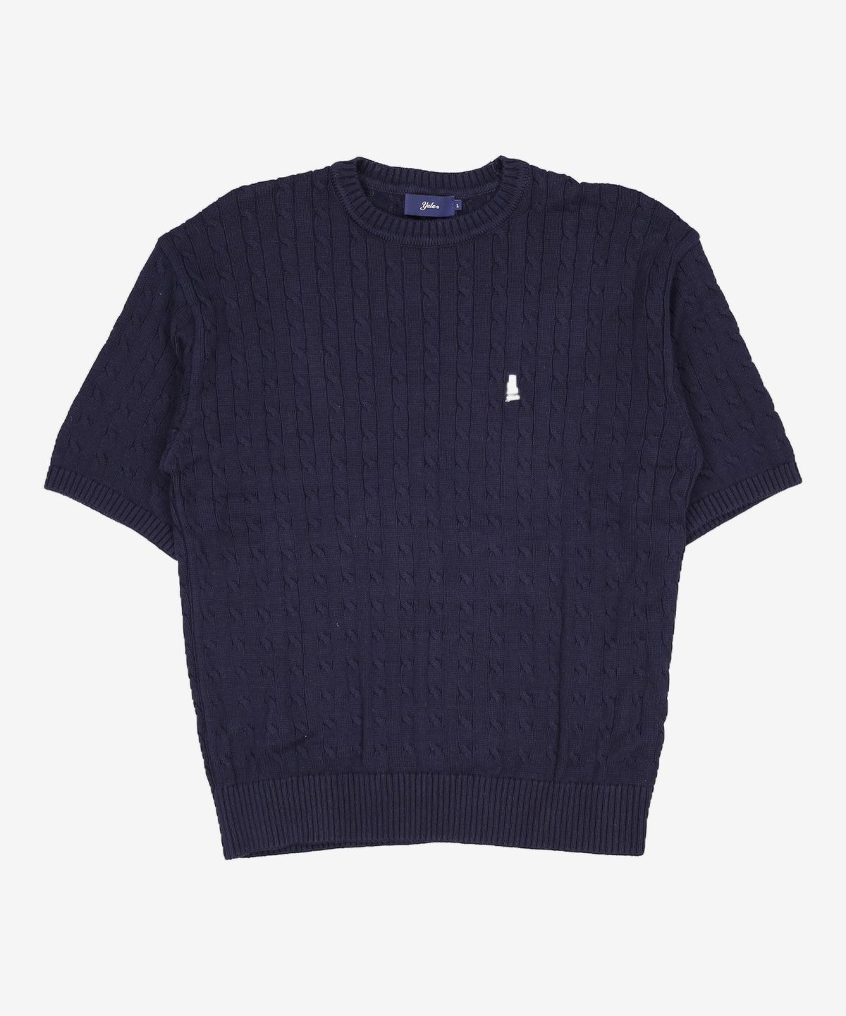 예일(YALE) HERITAGE DAN CABLE KNIT TEE NAVY L