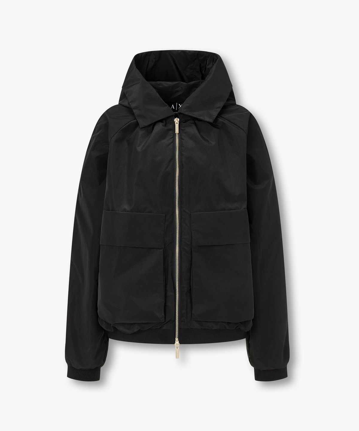 아르마니 익스체인지(ARMANI EXCHANGE) 여성 래글런 후디드 블루종 자켓 _블랙_A426110510