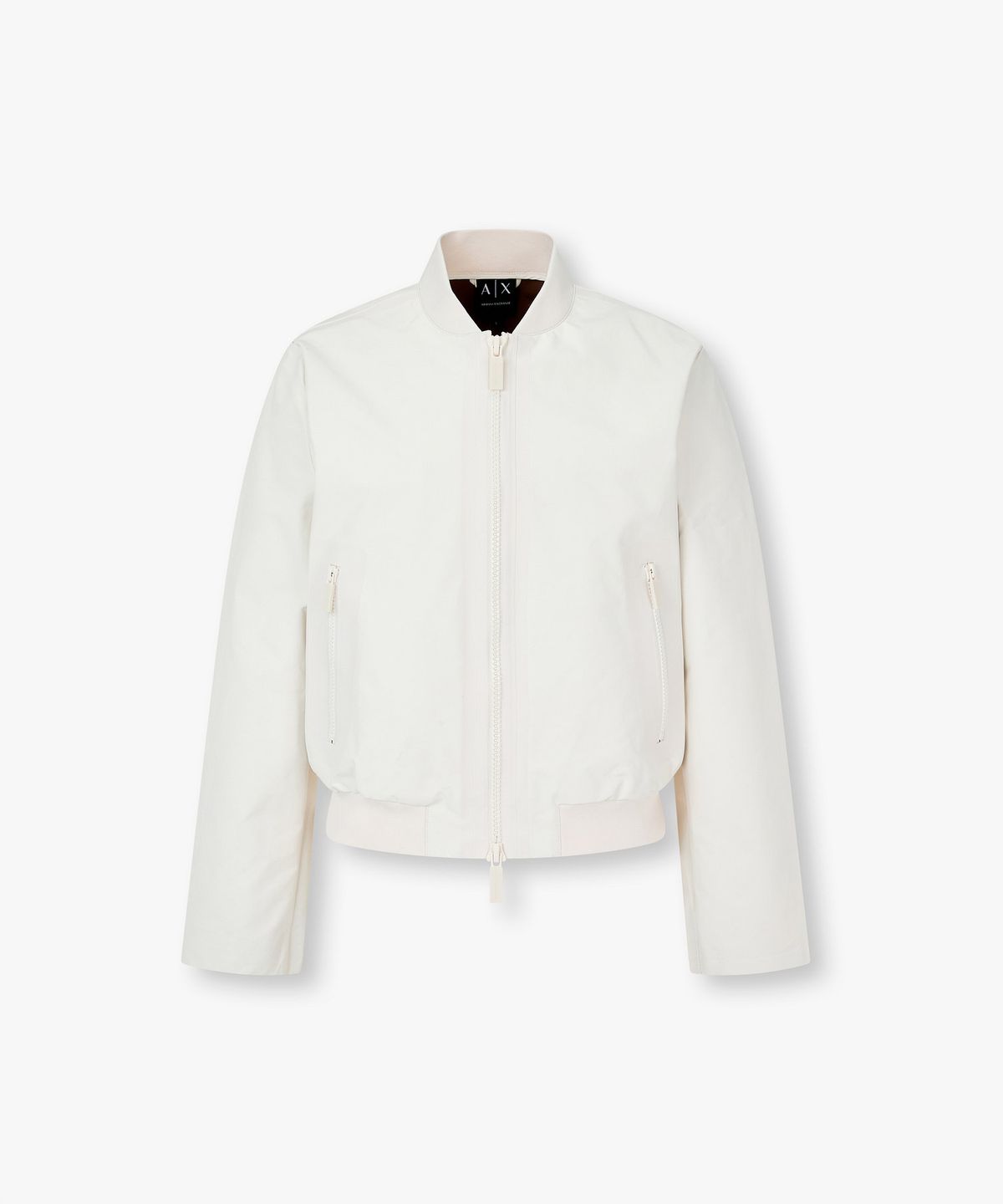 아르마니 익스체인지(ARMANI EXCHANGE) 여성 믹스 패브릭 크롭 블루종 자켓 _크림_A426110512