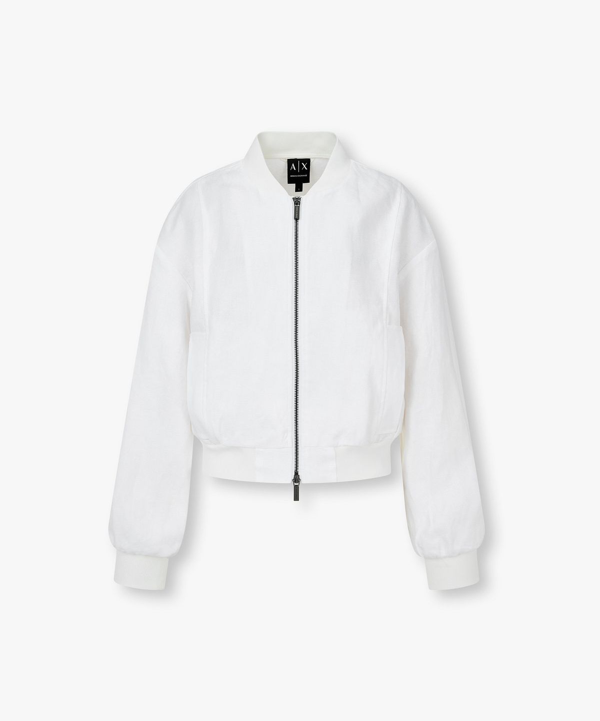 아르마니 익스체인지(ARMANI EXCHANGE) 여성 세미 크롭 린넨 블루종 자켓 _오프 화이트_A426110514