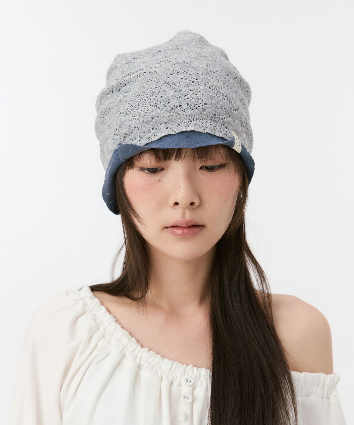 오헤시오(OHESHIO) REVERSIBLE LAYERED KNIT BEANIE, GRAY