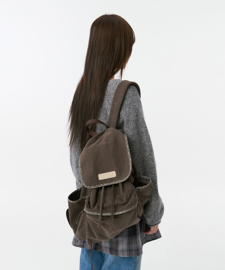CONTRAST BACKPACK, BROWN FLORAL