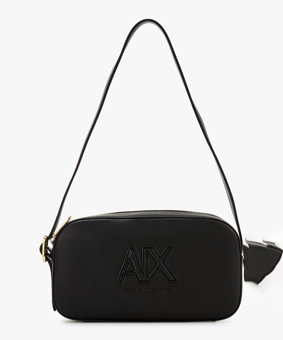 아르마니 익스체인지(ARMANI EXCHANGE) 여성 스티치 로고 카메라 백 _블랙_A425370508