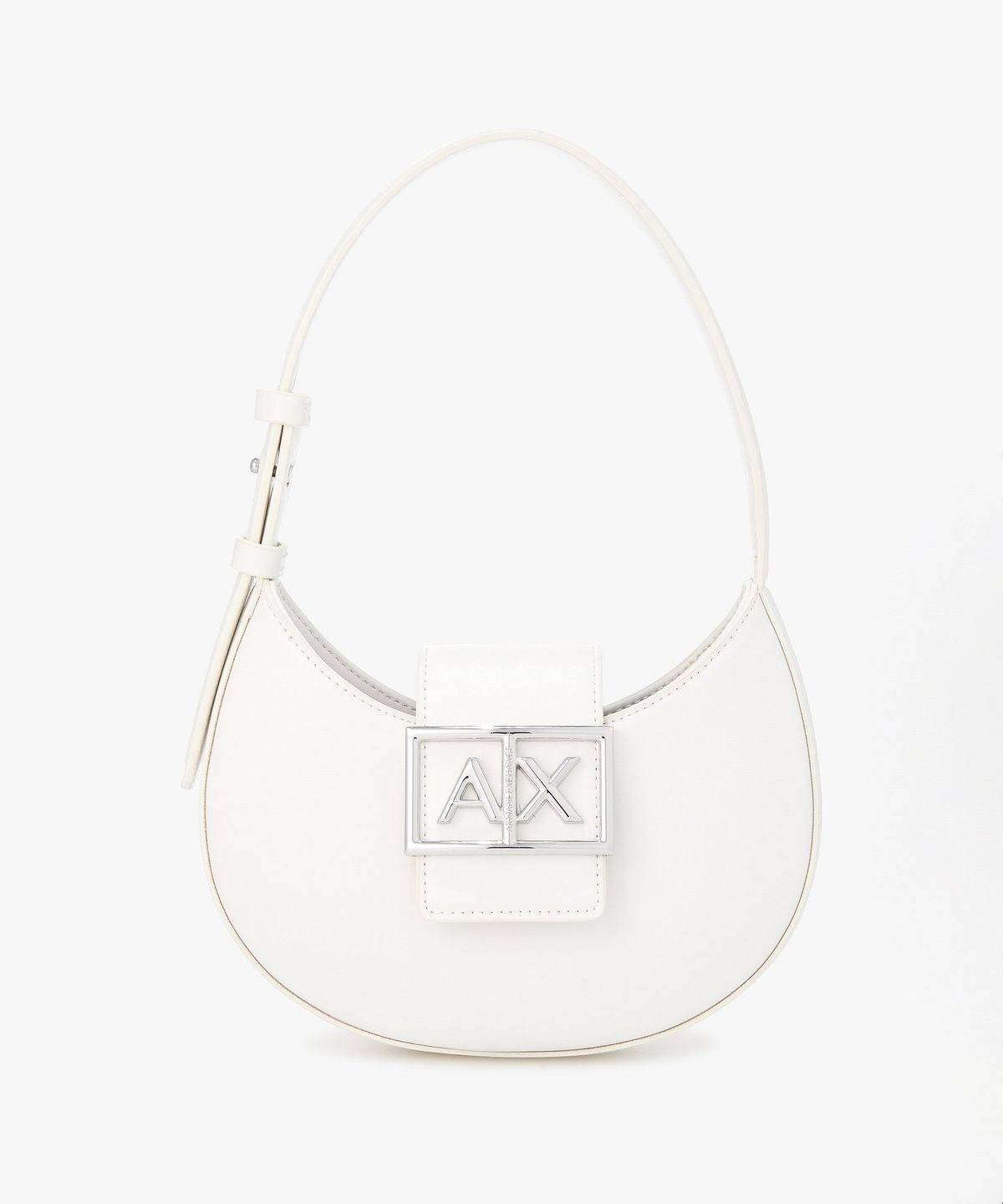 아르마니 익스체인지(ARMANI EXCHANGE) 여성 로고 플레이트 미니 백 _오프 화이트_A426170505