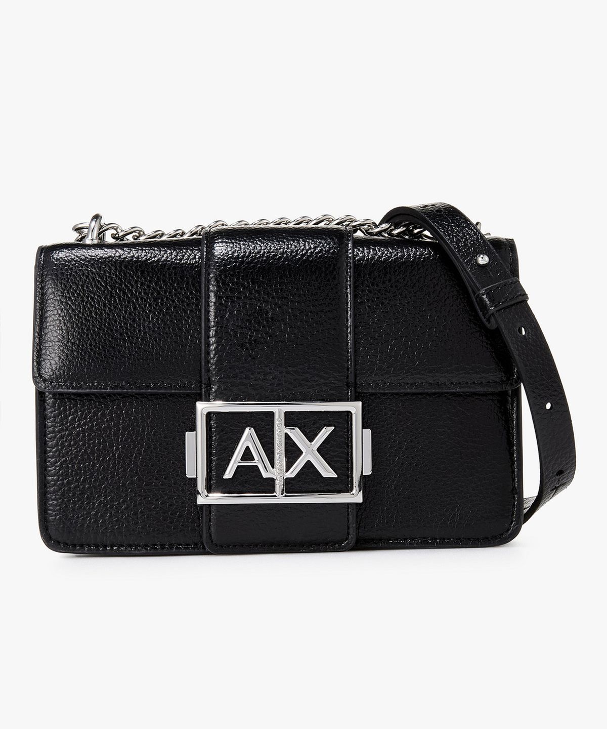 아르마니 익스체인지(ARMANI EXCHANGE) 여성 메탈 로고 클로저 숄더백 _블랙_A425170501