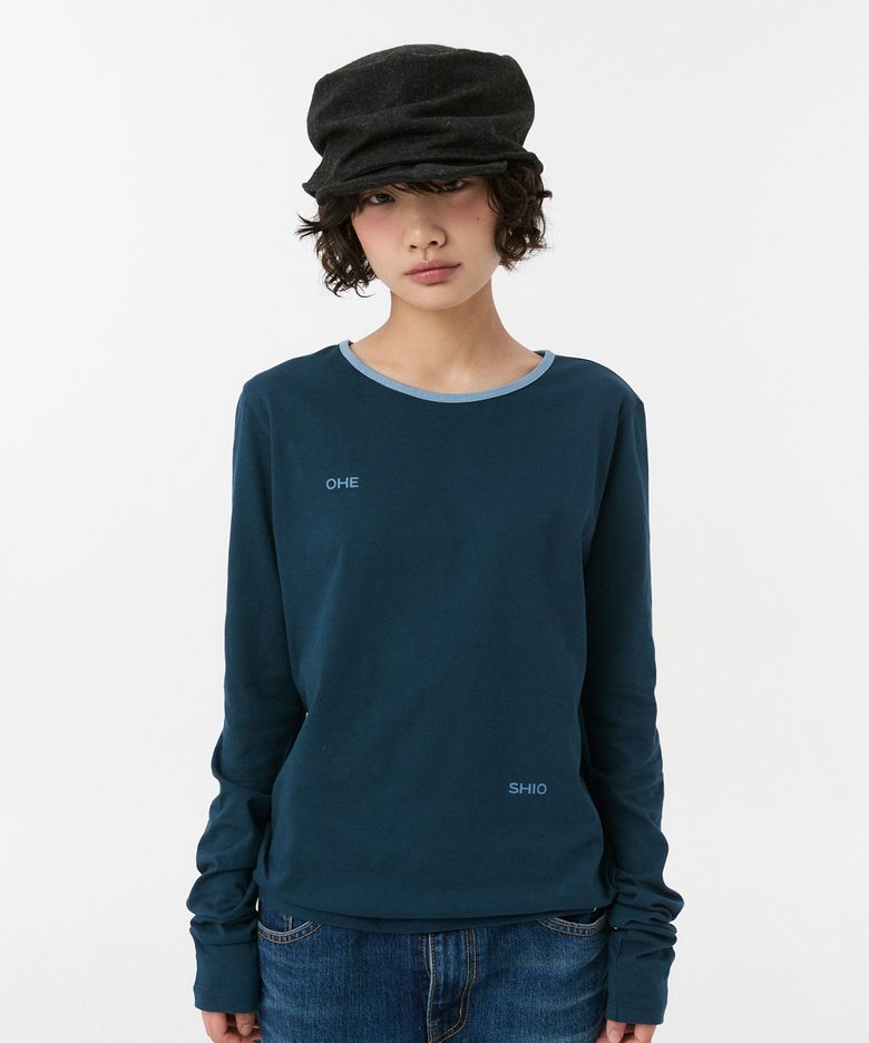 LETTERING LOGO LONG SLEEVE, NAVY