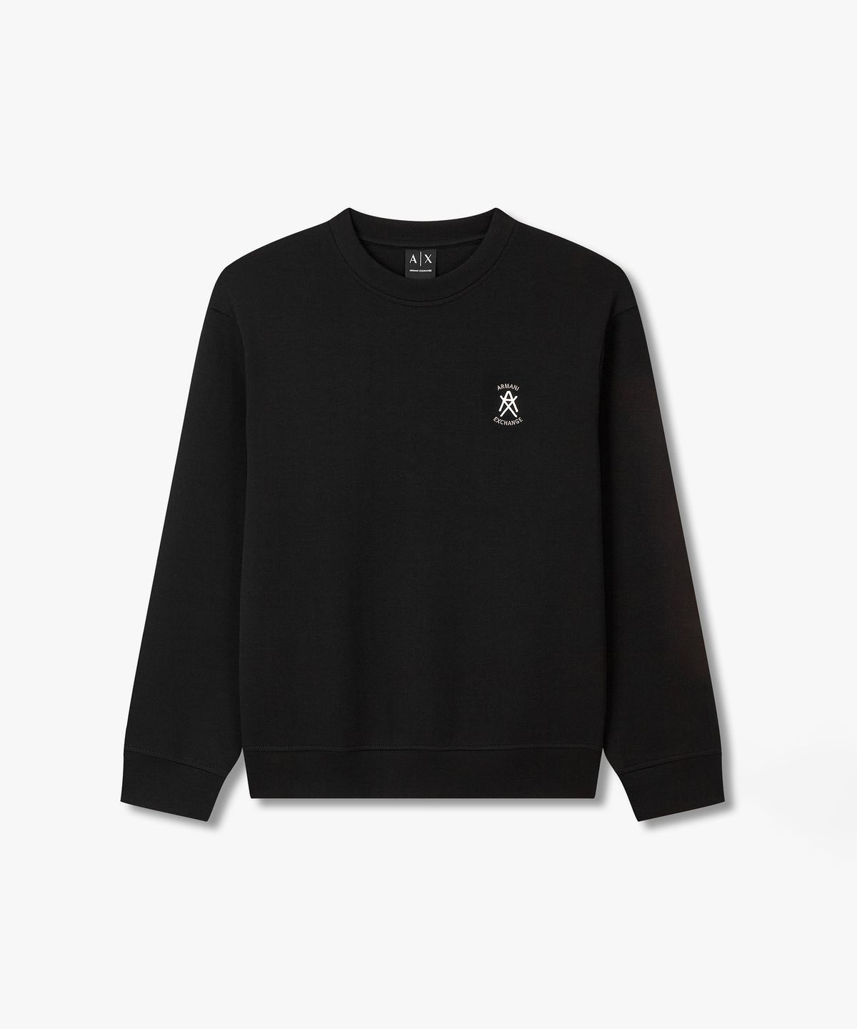아르마니 익스체인지(ARMANI EXCHANGE) 남성 스트레치 자수 로고 맨투맨 _블랙_A416131005