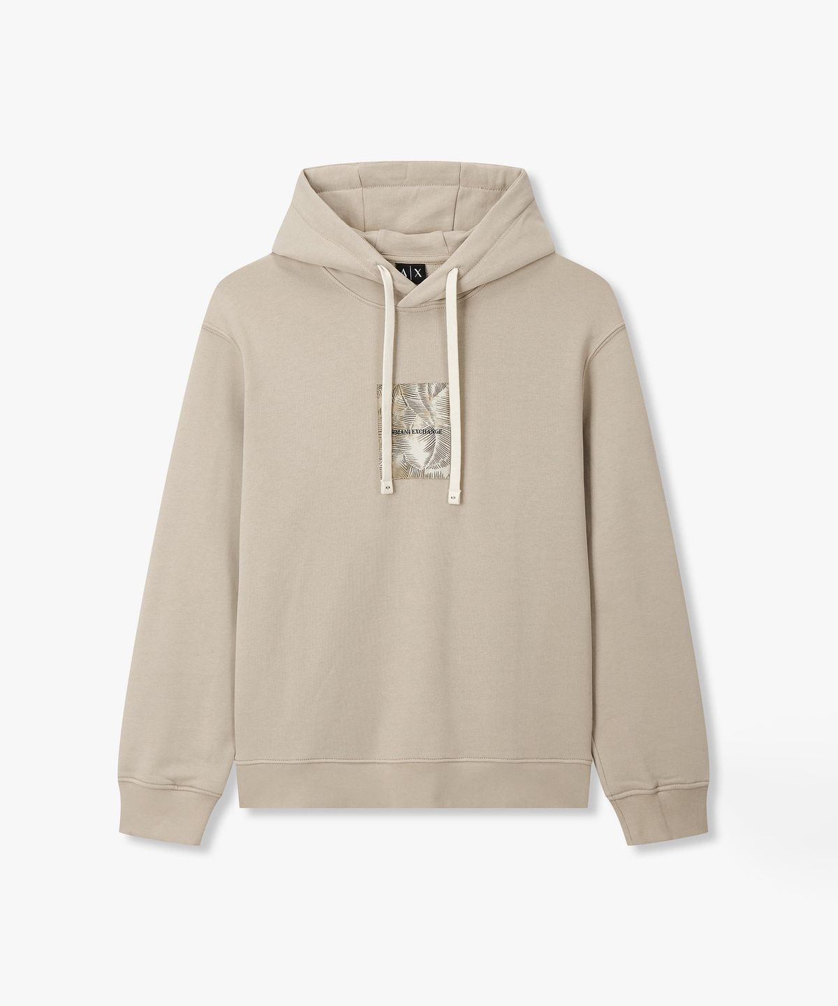 아르마니 익스체인지(ARMANI EXCHANGE) 남성 로고 패치 스웨트셔츠 후디 _베이지_A416131011