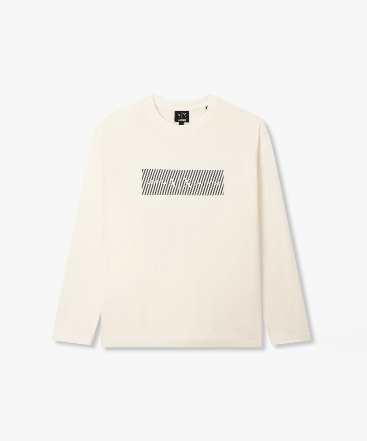 아르마니 익스체인지(ARMANI EXCHANGE) 남성 로고 프린트 롱 슬리브 티셔츠 _크림_A416130029