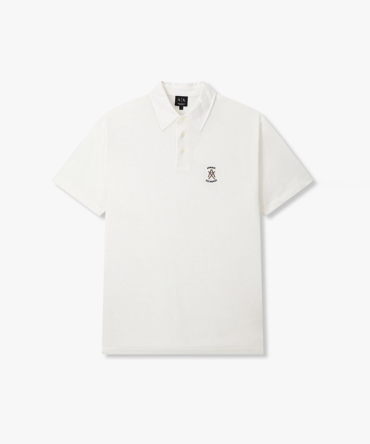 아르마니 익스체인지(ARMANI EXCHANGE) 남성 사이드 슬릿 로고 폴로 셔츠 _오프 화이트_A416131013