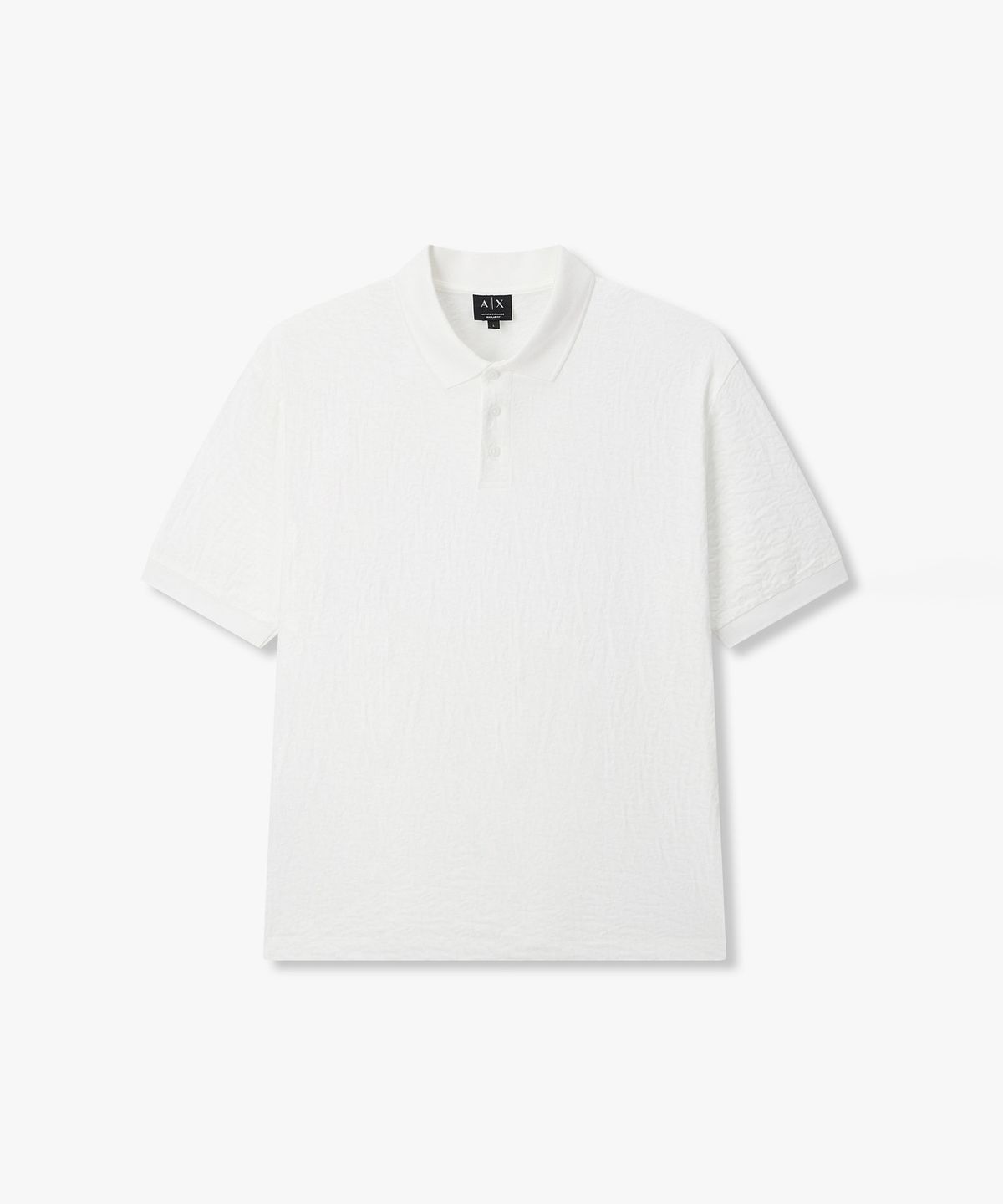 아르마니 익스체인지(ARMANI EXCHANGE) 남성 자카드 로고 숏 슬리브 폴로 셔츠 _오프 화이트_A416131020