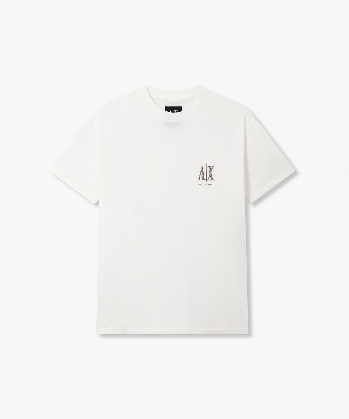 아르마니 익스체인지(ARMANI EXCHANGE) 남성 엠보 로고 자수 티셔츠 _오프 화이트_A416130901